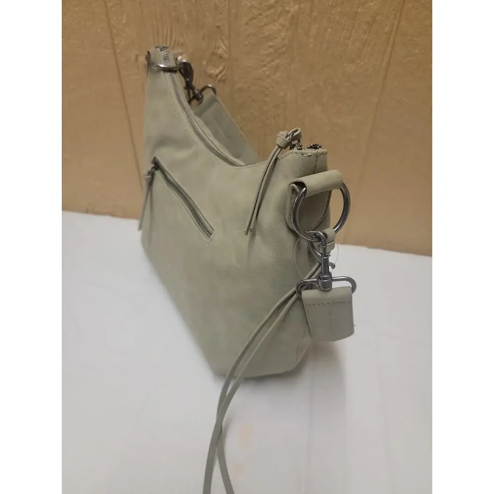 Zip Closure Pleated Hobo Handbag Universal Thread Green Shoulder Strap